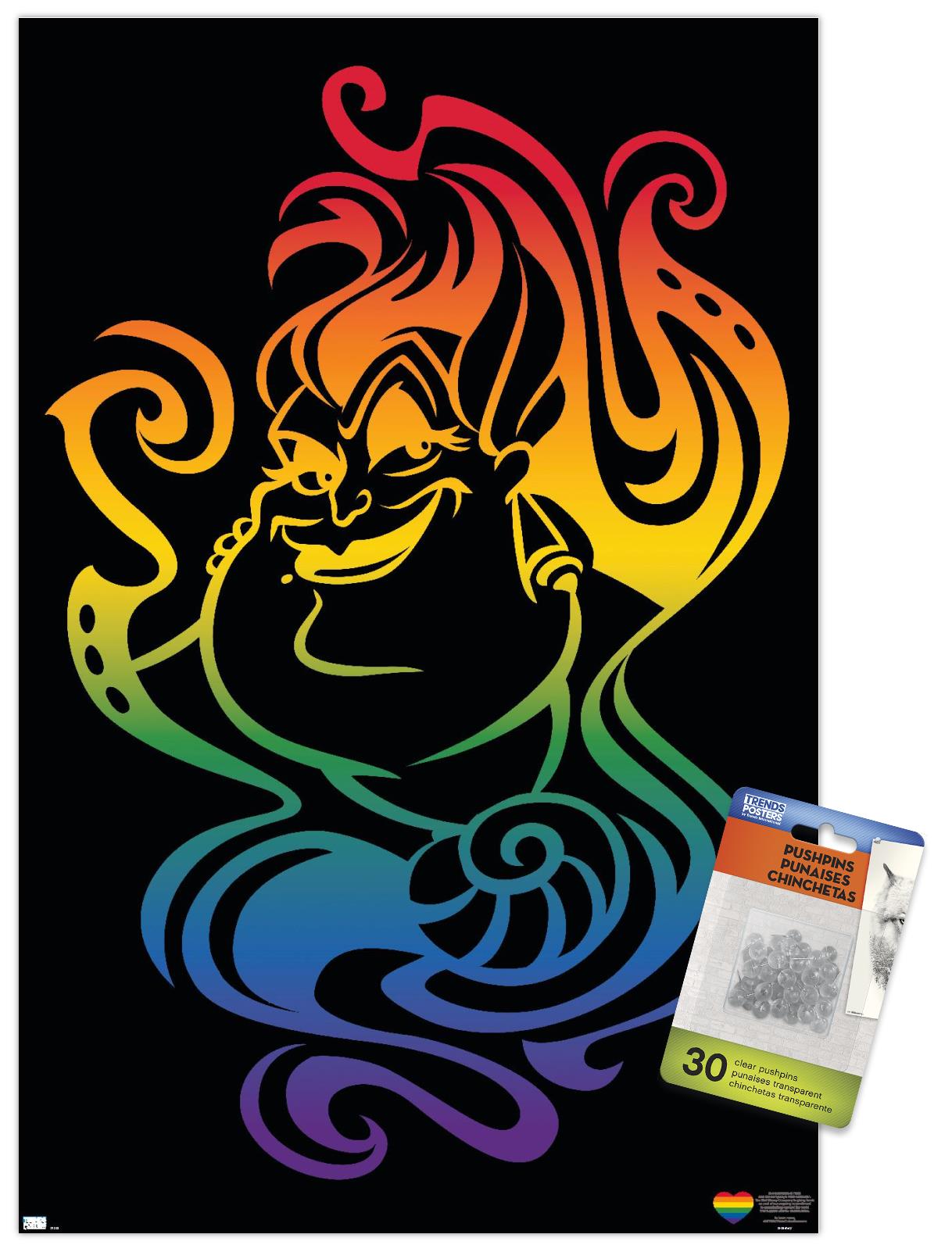 Disney Villains - Ursula Pride Wall Poster with Push Pins, 14.725" x 22.375"