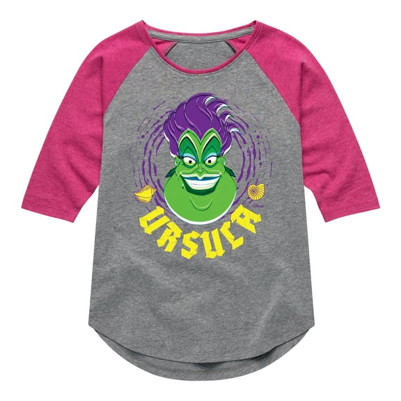 Disney Villains - Ursula - Toddler & Youth Girls Raglan Graphic T-Shirt