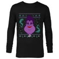 thumbnail image 1 of Disney Villains Ursula Ugly Christmas Sweater - Long Sleeve T-Shirt for Men - Customized-Black, 1 of 5
