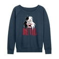 thumbnail image 1 of Disney Villains - Valentine's Day - De Vil Devil - Cruella De Vil - Women's Lightweight French Terry Long Sleeve Shirt, 1 of 4