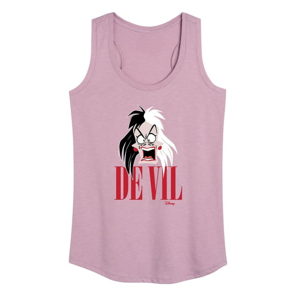 Disney Villains - Valentine's Day - De Vil Devil - Cruella De Vil - Women's Racerback Tank Top