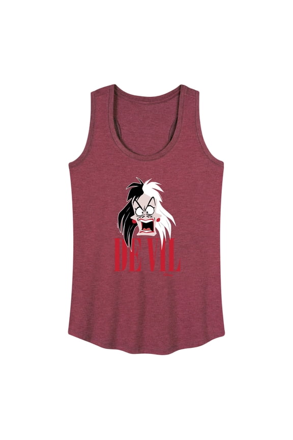 Villains - Valentine's Day - De Vil Devil - Cruella De Vil - Women's Racerback Tank Top