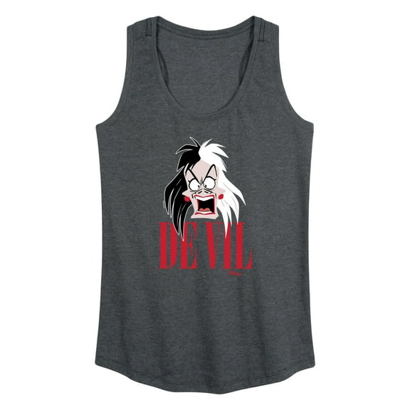 Disney Villains - Valentine's Day - De Vil Devil - Cruella De Vil - Women's Racerback Tank Top