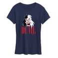 thumbnail image 1 of Disney Villains - Valentine's Day - De Vil Devil - Cruella De Vil - Women's Short Sleeve Graphic T-Shirt, 1 of 4