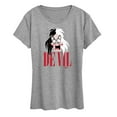 thumbnail image 1 of Disney Villains - Valentine's Day - De Vil Devil - Cruella De Vil - Women's Short Sleeve Graphic T-Shirt, 1 of 4