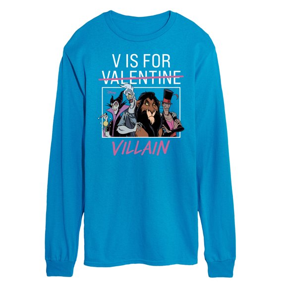 Disney Villains - Valentine's Day - V is for Villain - Men's Long Sleeve T-Shirt