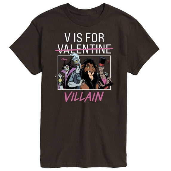 Disney Villains - Valentine's Day - V is for Villain - Men's Short Sleeve Graphic T-Shirt