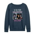 thumbnail image 1 of Disney Villains - Valentine's Day - V is for Villain - Women's Lightweight French Terry Long Sleeve Shirt, 1 of 4