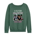 thumbnail image 1 of Disney Villains - Valentine's Day - V is for Villain - Women's Lightweight French Terry Long Sleeve Shirt, 1 of 4