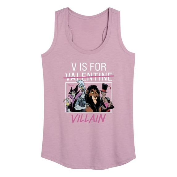 Disney Villains - Valentine's Day - V is for Villain - Women's Racerback Tank Top