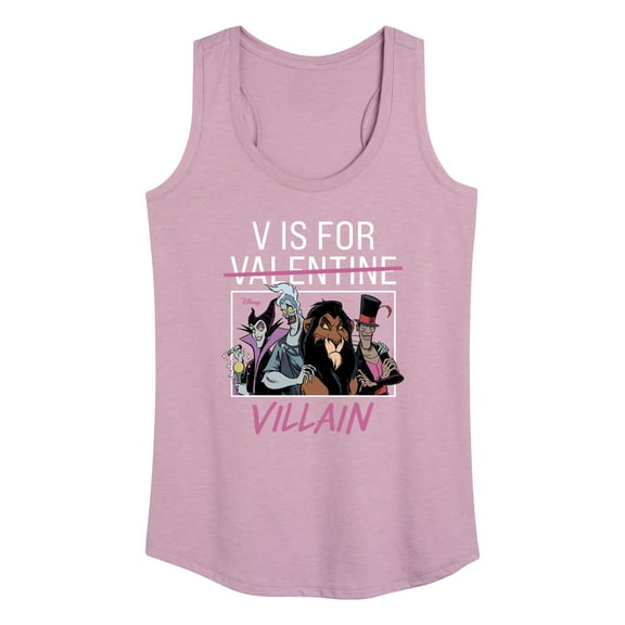 Disney Villains - Valentine's Day - V is for Villain - Women's Racerback Tank Top