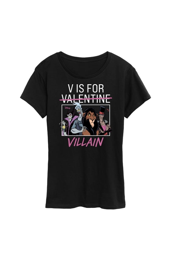 Villains - Valentine's Day - V is for Villain - Women's Short Sleeve Graphic T-Shirt