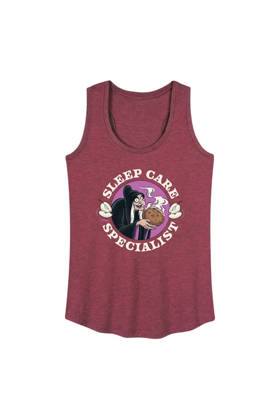 Villains - Velentine's Day - Evil Queen's Grimhilde Sleep Care Specialist - Women's Racerback Tank Top