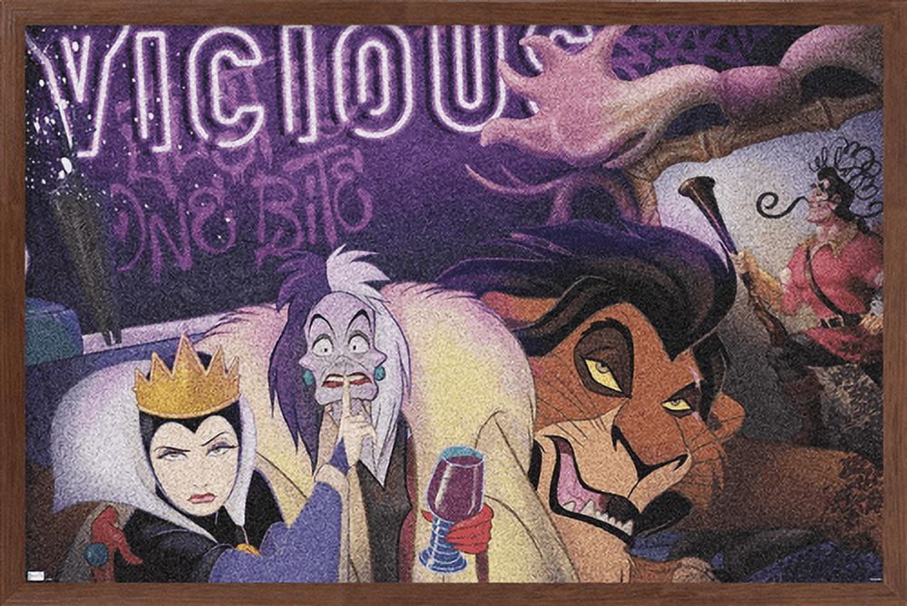 Disney Villains - Vicious Wall Poster, 14.725" x 22.375", Framed