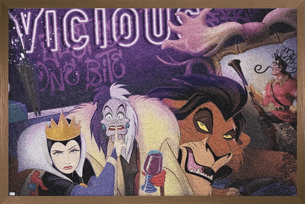 Disney Villains - Vicious Wall Poster, 22.375" x 34", Framed