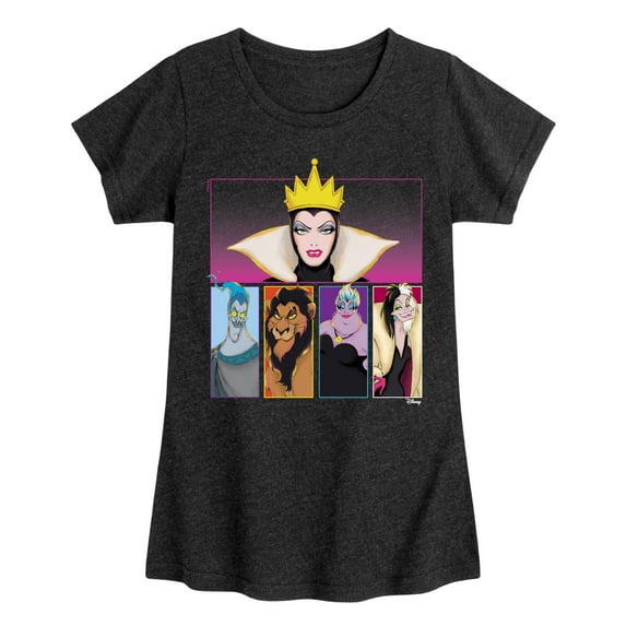 Disney Villains - Villains Grid - Toddler & Youth Girls Short Sleeve Graphic T-Shirt