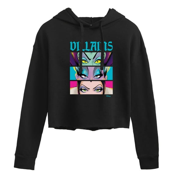 Disney Villains - Villains Stacked - Juniors Cropped Pullover Hoodie