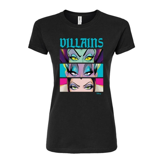 Disney Villains - Villains Stacked - Juniors Fitted Graphic T-Shirt