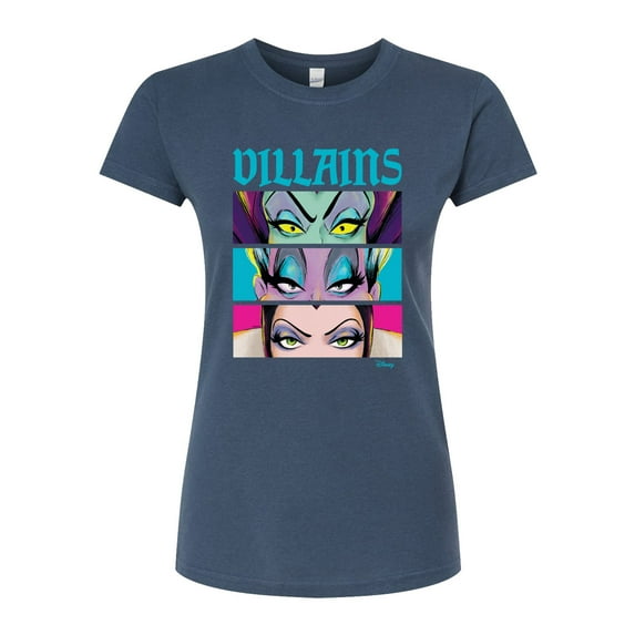 Disney Villains - Villains Stacked - Juniors Fitted Graphic T-Shirt