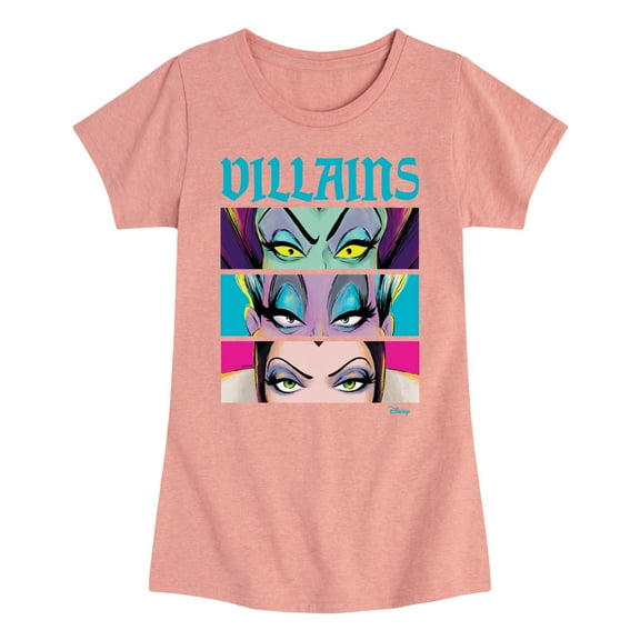 Disney Villains - Villains Stacked - Toddler & Youth Girls Short Sleeve Graphic T-Shirt