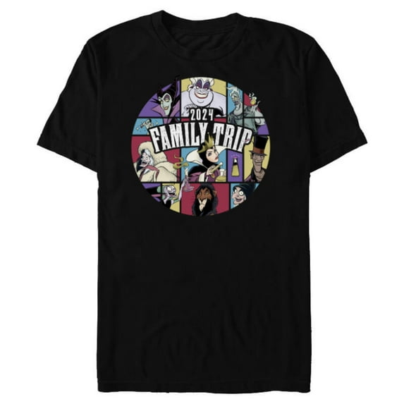 Disney Villains Wicked Circle 2024 Family Trip Vacation - Short Sleeve Blended T-Shirt for Adults - Customized-Black