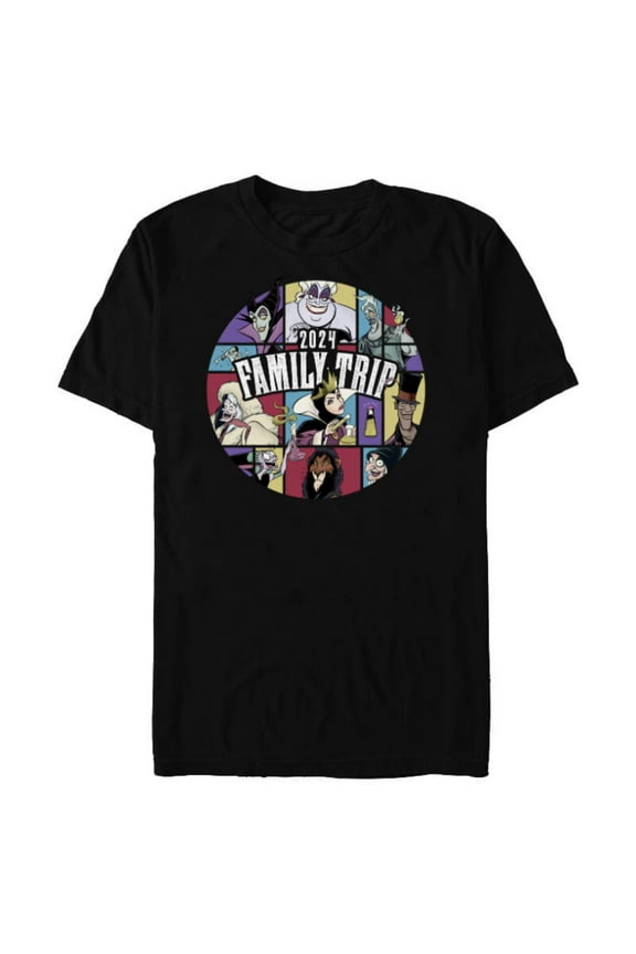 Villains Wicked Circle 2024 Family Trip Vacation - Short Sleeve Blended T-Shirt for Adults - Customized-Black