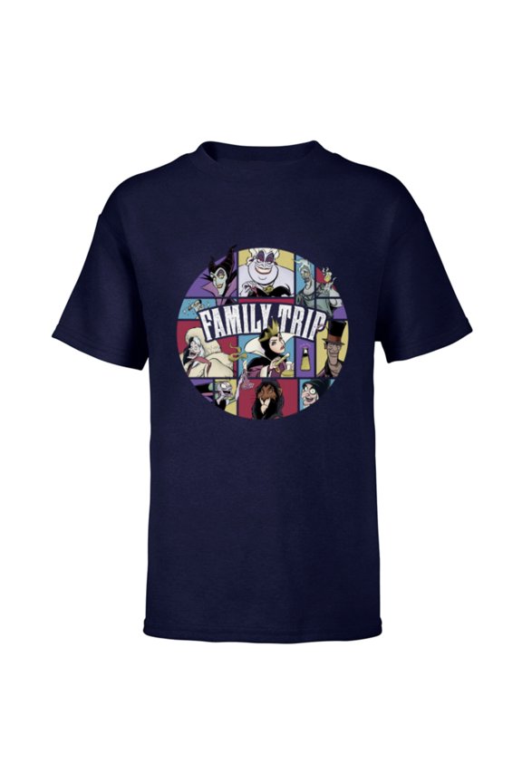 Villains Wicked Circle Group Family Trip Vacation - Short Sleeve T-Shirt for Kids - Customized-Navy