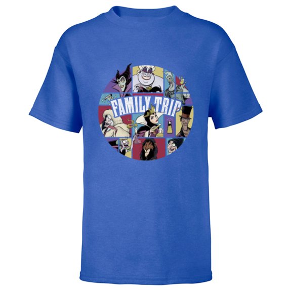 Disney Villains Wicked Circle Group Family Trip Vacation - Short Sleeve T-Shirt for Kids - Customized-Royal