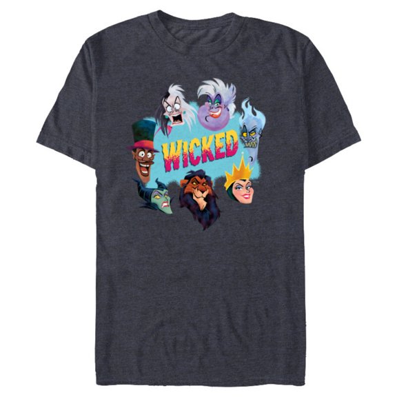 Disney Villains Wicked Ensemble of Evil - Short Sleeve Blended T-Shirt for Adults - Customized-Navy Heather