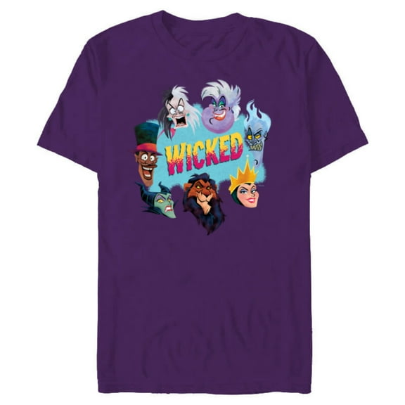 Disney Villains Wicked Ensemble of Evil - Short Sleeve Blended T-Shirt for Adults - Customized-Purple