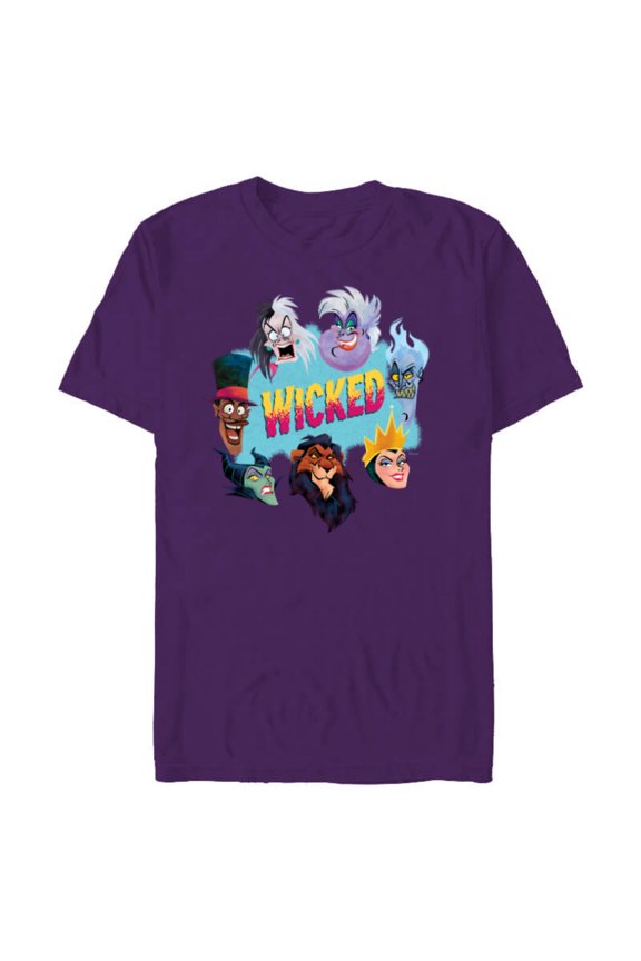 Villains Wicked Ensemble of Evil - Short Sleeve Blended T-Shirt for Adults - Customized-Purple
