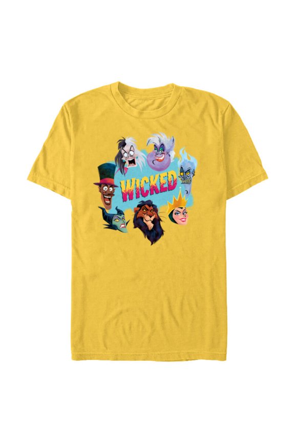 Villains Wicked Ensemble of Evil - Short Sleeve Blended T-Shirt for Adults - Customized-Yellow