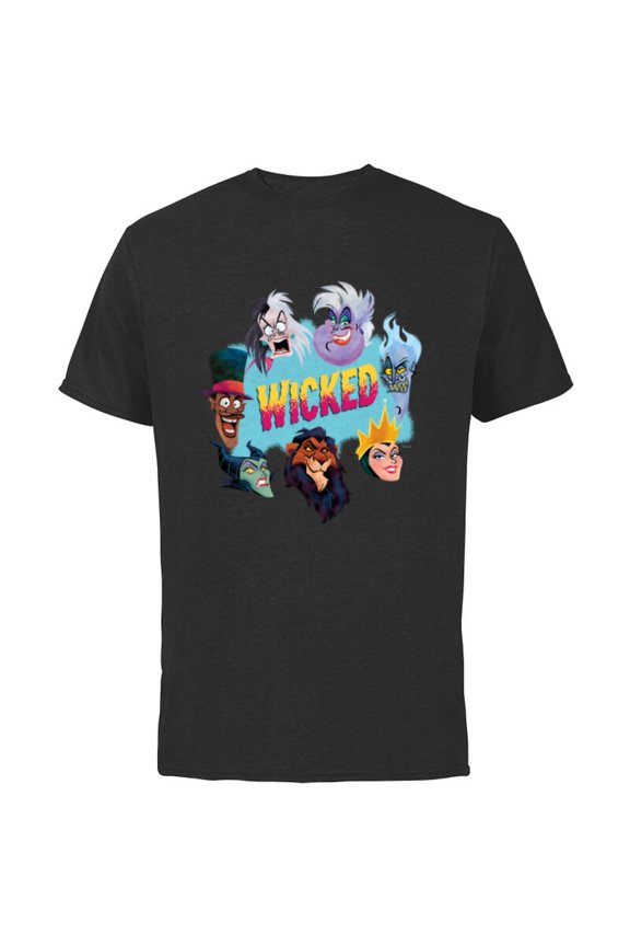 Villains Wicked Ensemble of Evil - Short Sleeve Cotton T-Shirt for Adults - Customized-Black