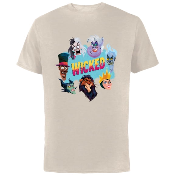 Disney Villains Wicked Ensemble of Evil - Short Sleeve Cotton T-Shirt for Adults - Customized-Natural
