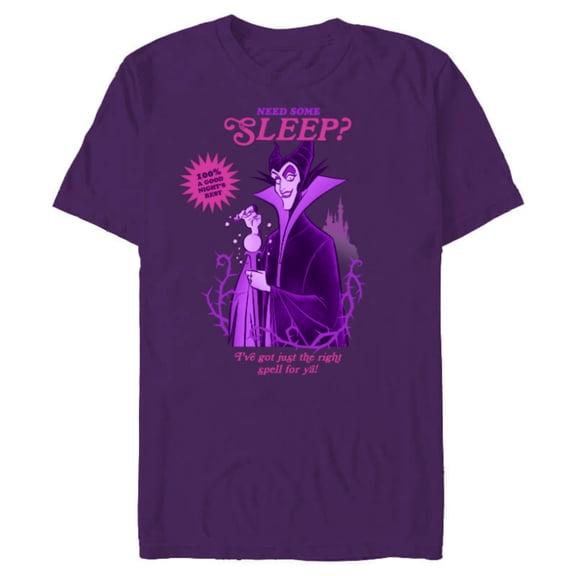 Disney Villains for Hire Maleficent Need Some Sleep? - Short Sleeve Blended T-Shirt for Adults - Customized-Purple