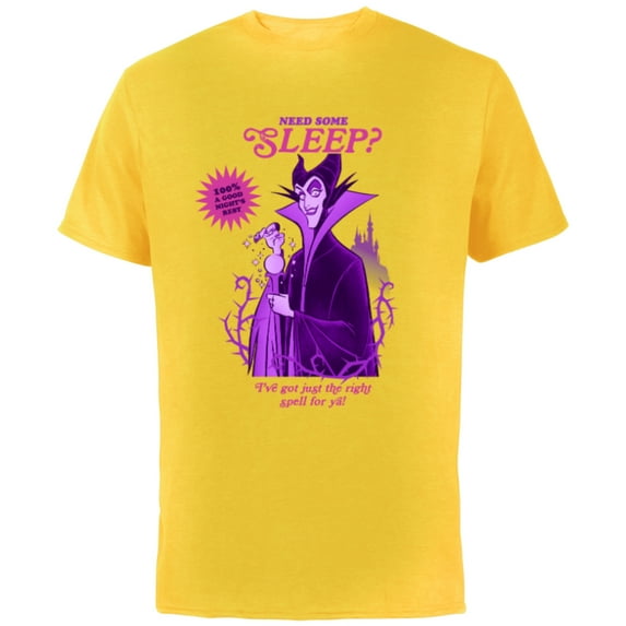 Disney Villains for Hire Maleficent Need Some Sleep? - Short Sleeve Cotton T-Shirt for Adults - Customized-Yellow