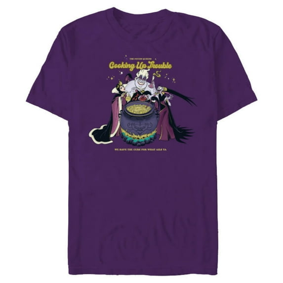 Disney Villains for Hire Potion Queens Cooking Up Trouble - Short Sleeve Blended T-Shirt for Adults - Customized-Purple