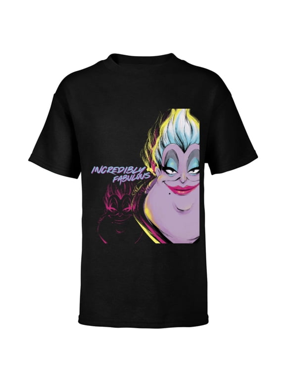 Villains the Little Mermaid Ursula Totally Fabulous - Short Sleeve T-Shirt for Kids - Customized-Black