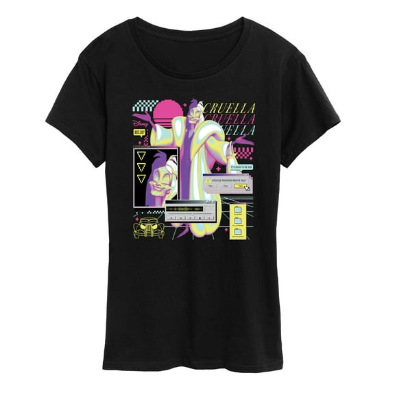Disney Villians - Cruella Vapor Wave - Women's Short Sleeve Graphic T-Shirt