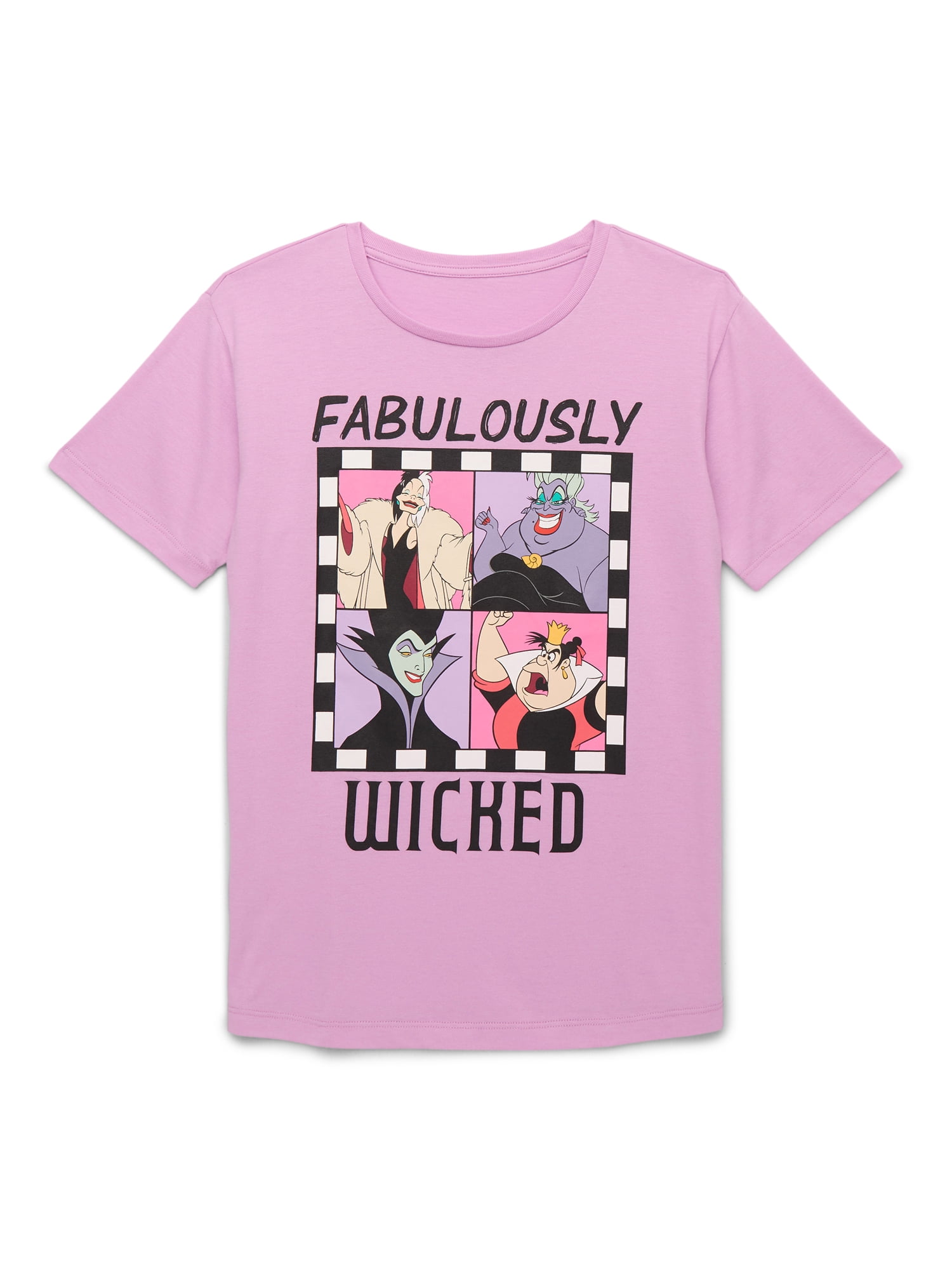 Disney Villains Girls Short Sleeve Graphic T-Shirt, Sizes 4-16