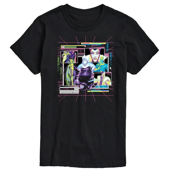 Disney Villians - Villians Group Vapor Wave - Men's Short Sleeve Graphic T-Shirt