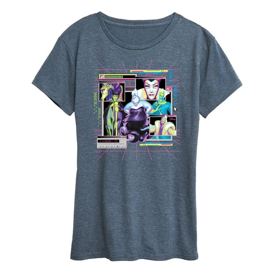 Disney Villians - Villians Group Vapor Wave - Women's Short Sleeve Graphic T-Shirt
