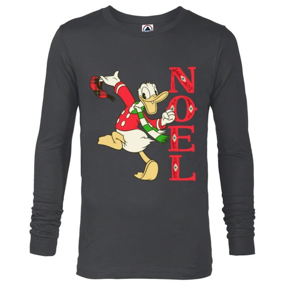 Disney Vintage Donald Duck Noel Holiday - Long Sleeve T-Shirt for Men - Customized-Charcoal Heather
