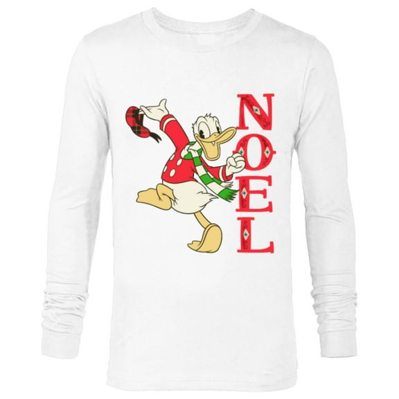 Disney Vintage Donald Duck Noel Holiday - Long Sleeve T-Shirt for Men - Customized-White