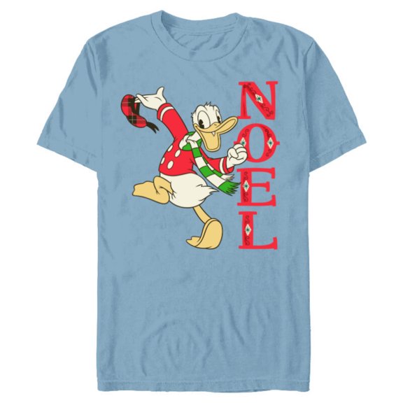 Disney Vintage Donald Duck Noel Holiday - Short Sleeve Blended T-Shirt for Adults - Customized-Ocean Blue