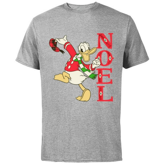 Disney Vintage Donald Duck Noel Holiday - Short Sleeve Cotton T-Shirt for Adults - Customized-Athletic Heather