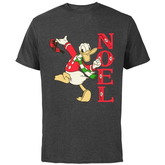 Disney Vintage Donald Duck Noel Holiday - Short Sleeve Cotton T-Shirt for Adults - Customized-Charcoal