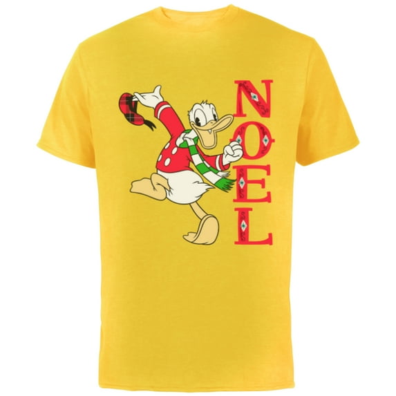 Disney Vintage Donald Duck Noel Holiday - Short Sleeve Cotton T-Shirt for Adults - Customized-Yellow