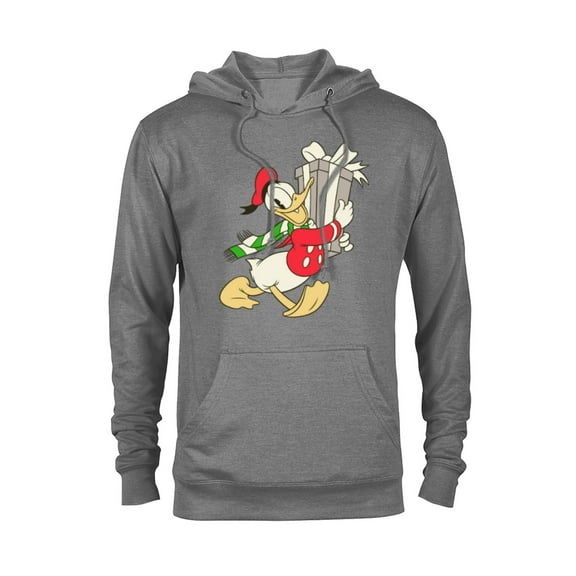 Disney Vintage Donald Duck with Holiday Present - Pullover Hoodie for Adults - Customized-Athletic Heather