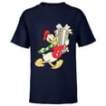 thumbnail image 1 of Disney Vintage Donald Duck with Holiday Present - Short Sleeve T-Shirt for Kids - Customized-Navy, 1 of 5